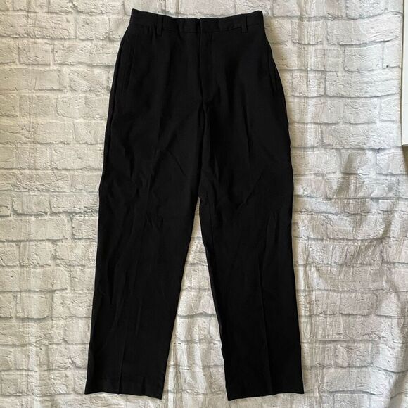 Dress pants men/youth big kid black flat front dress pants 28x31 - Picture 1 of 10